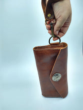 Load image into Gallery viewer, Veg Tan Convertible Wristlet Clutch/Shoulder Bag
