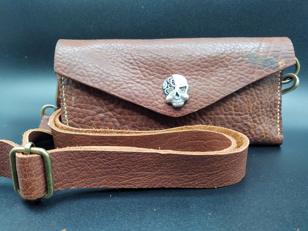 Bison Convertible Wristlet Clutch/Shoulder Bag